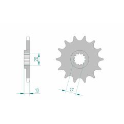 Pignon AFAM acier standard - 520