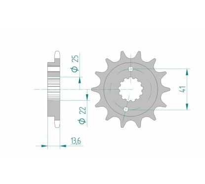Pignon AFAM acier standard - 520