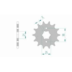 Pignon AFAM acier standard - 520