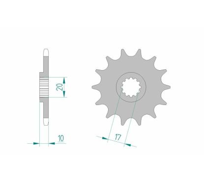 Pignon AFAM acier standard - 520