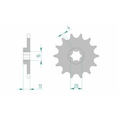 Pignon AFAM acier standard - 520