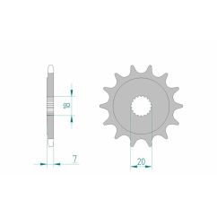 Pignon AFAM acier standard - 520