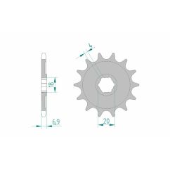 Pignon AFAM acier standard - 520