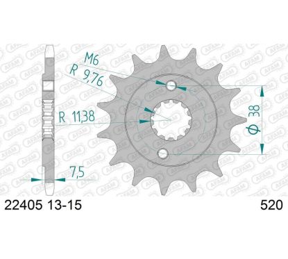 Pignon AFAM acier standard - 520