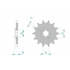 Pignon AFAM acier standard - 520