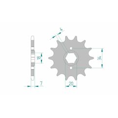 Pignon AFAM acier standard - 520