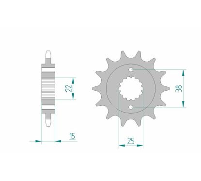 Pignon AFAM acier standard - 520