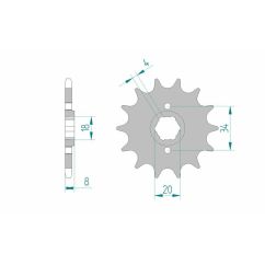 Pignon AFAM acier standard - 520