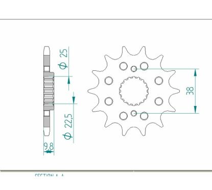 Pignon AFAM acier standard - 520