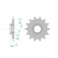 Pignon AFAM acier standard - 520