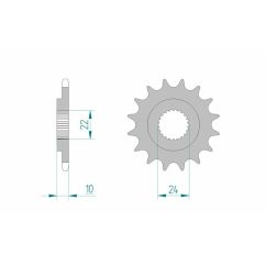 Pignon AFAM acier standard - 520