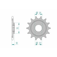 Pignon AFAM acier standard - 520