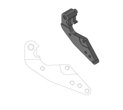 Patte de déport pour disque avant Dakar de 298 mm