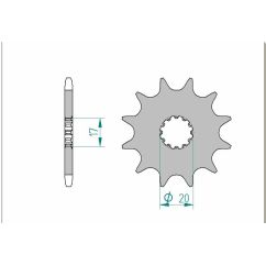 Pignon AFAM acier standard - 520