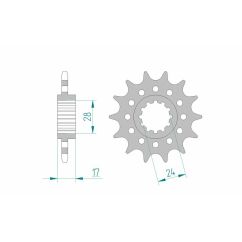 Pignon AFAM acier standard - 520
