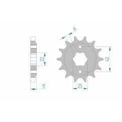Pignon AFAM acier standard - 530