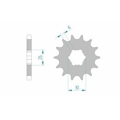 Pignon AFAM acier standard - 530