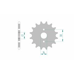 Pignon AFAM acier anti-boue - 520