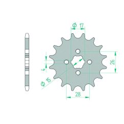 Pignon AFAM acier standard - 420