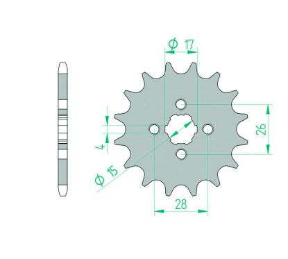 Pignon AFAM acier standard - 420