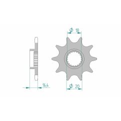Pignon AFAM acier standard - 520