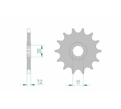 Pignon AFAM acier standard - 520