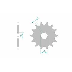 Pignon AFAM acier standard - 520