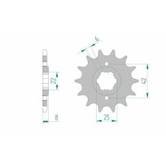 Pignon AFAM acier standard - 520