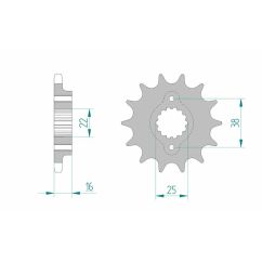 Pignon AFAM acier standard - 525