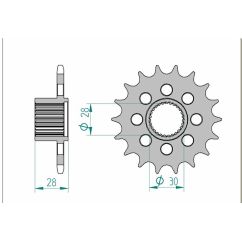 Pignon AFAM acier standard - 525