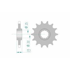 Pignon AFAM acier standard - 525