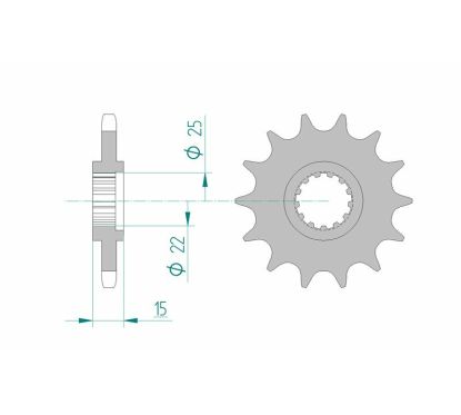 Pignon AFAM acier standard - 525