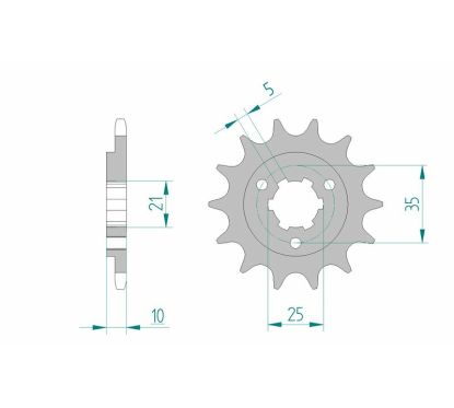 Pignon AFAM acier standard - 520