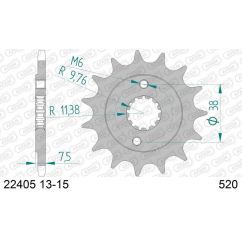 Pignon AFAM acier standard - 520