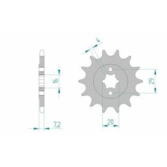 Pignon AFAM acier standard - 520