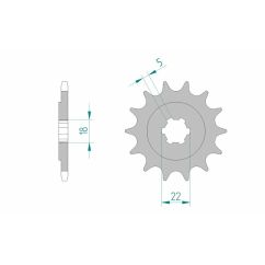Pignon AFAM acier standard - 520