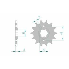 Pignon AFAM acier standard - 520
