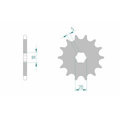 Pignon AFAM acier standard - 520