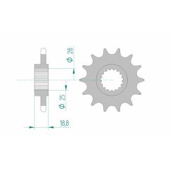 Pignon AFAM acier standard - 525