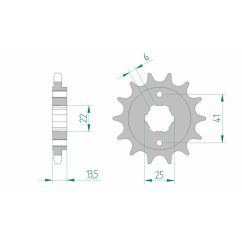 Pignon AFAM acier standard - 525