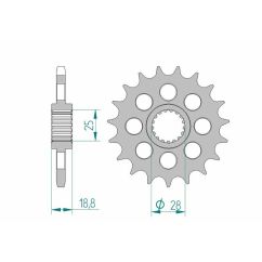 Pignon AFAM acier standard - 525