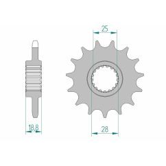Pignon AFAM acier standard - 525