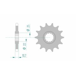Pignon AFAM acier standard - 525