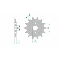 Pignon AFAM acier standard - 520