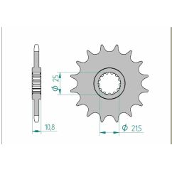 Pignon AFAM acier standard - 520