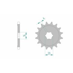 Pignon AFAM acier standard - 428