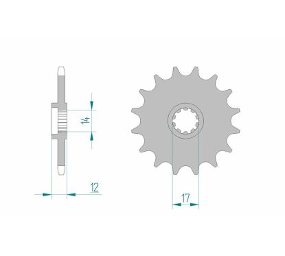 Pignon AFAM acier standard - 420