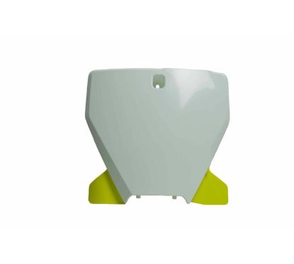 Plaque numéro frontale RACETECH blanc/Yellow Husqvarna TC/FC