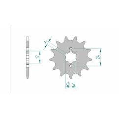 Pignon AFAM acier standard - 420