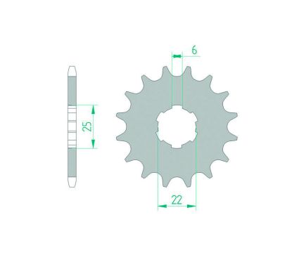 Pignon AFAM acier standard - 420